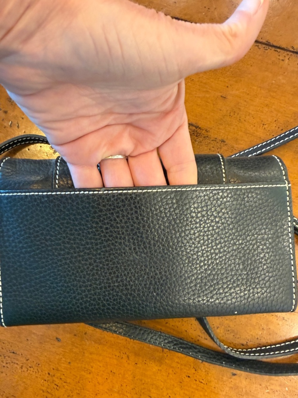 NWOT Brighton Black Leather Wallet Crossbody Organizer Buckle Silver Accent - Picture 8 of 14